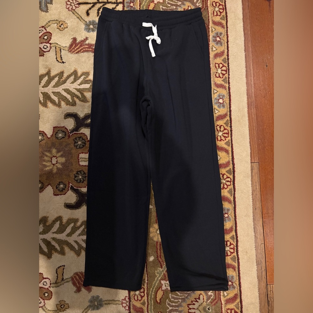 Men's Stylish Black Joggers with White Drawstring